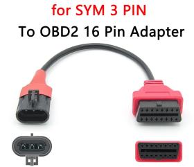 Αντάπτορας OBD2 Διαγνωστικού για Μηχανάκια SYM - από 16 Pin σε 3 Pin